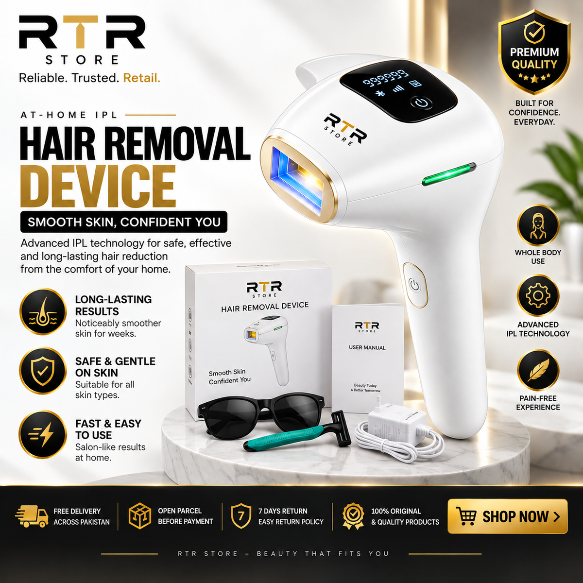 Professional IPL Laser Hair Removal