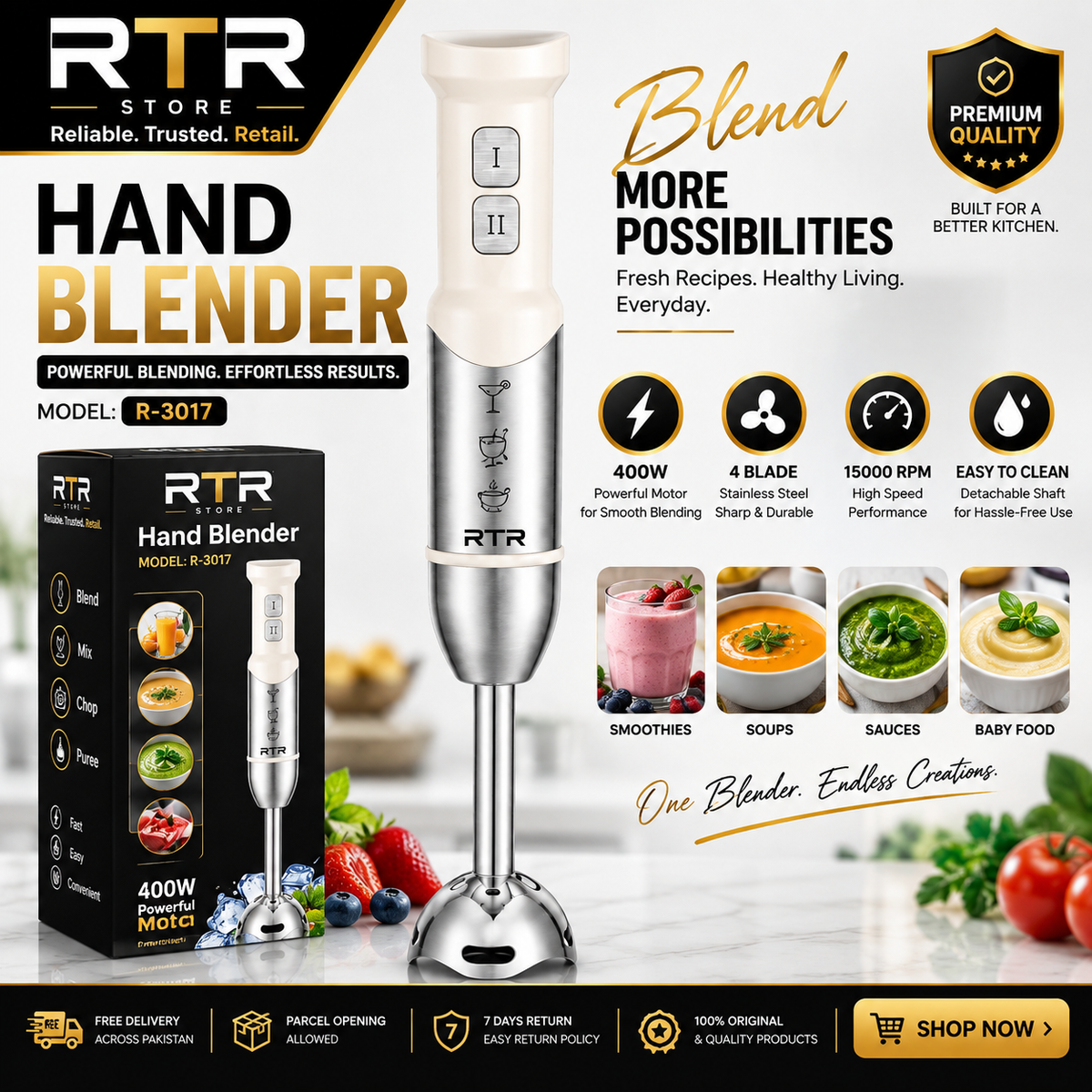 RAF R-3017 Hand Blender 400W