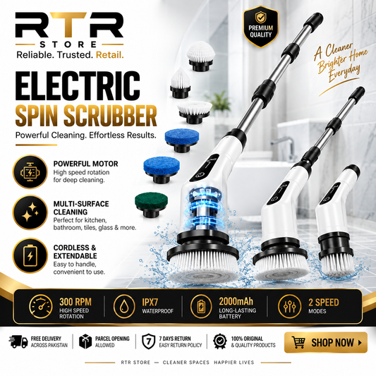 Electric Spin Scrubber &  8 Brush Heads