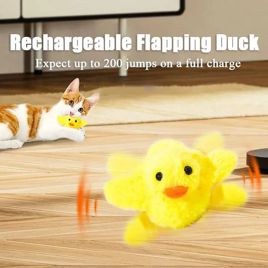 Flapping Duck Cat Toys Interactive Electric Bird Toys Washable Cat Plush Toy With Catnip Vibration Sensor Cats Game Toy Kitten - RtrStore