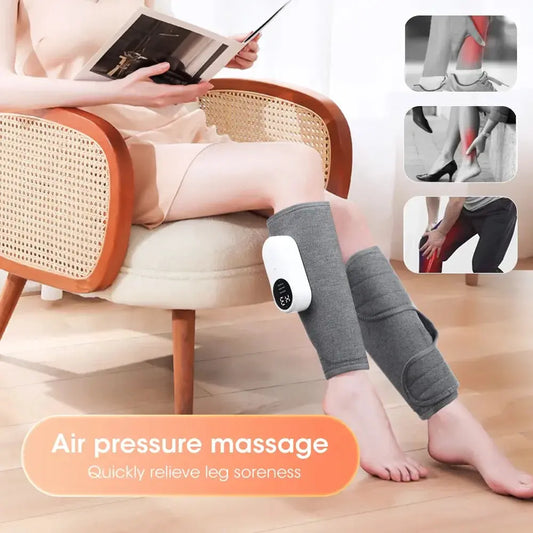 Leg Massager 360° Air Pressure Calf Massager Presotherapy Machine Household Massage Device Hot Compress Relax Leg Muscles - RtrStore