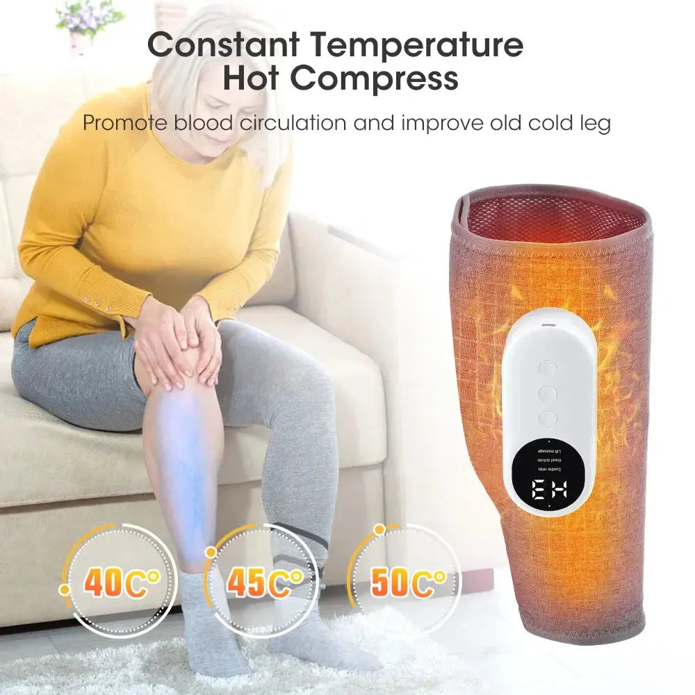 Leg Massager 360° Air Pressure Calf Massager Presotherapy Machine Household Massage Device Hot Compress Relax Leg Muscles - RtrStore
