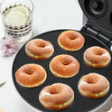 Mini Donut Maker Machine Non-Stick Surface for Kids Breakfast Snack Desserts Makes 7 Doughnuts White Color Home Appliances - RtrStore