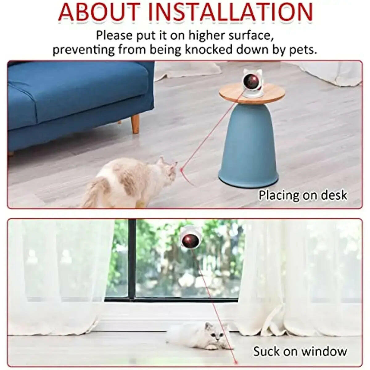 Rechargeable Motion Activated Cat Laser Toy Automatic - RtrStore