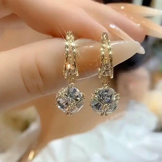 Trendy Niche Design Zircon French Crystal Earrings Female Accessories - RtrStore