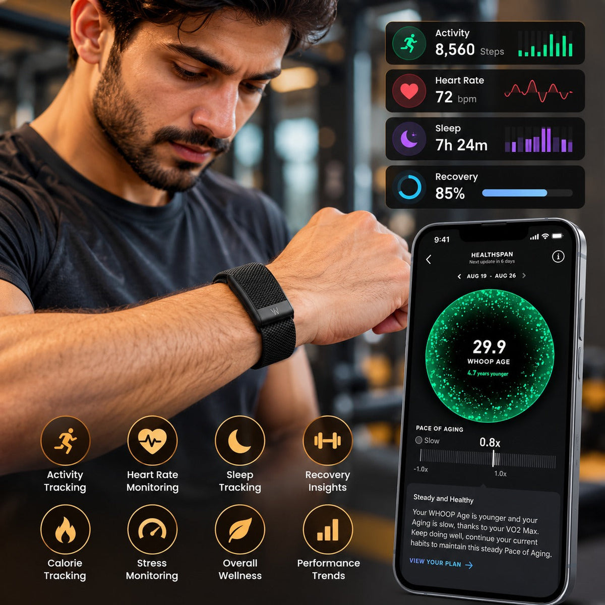 Smart Fitness Tracker – Heart Rate, BP & Sleep Monitor